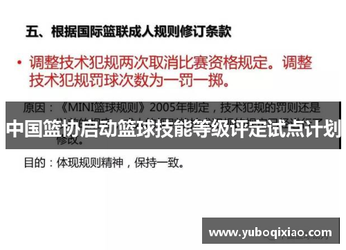 中国篮协启动篮球技能等级评定试点计划